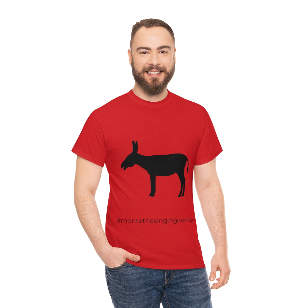 Monte the Singing Donkey Unisex Braying Silhouette Heavy Cotton Tee (S-5X)