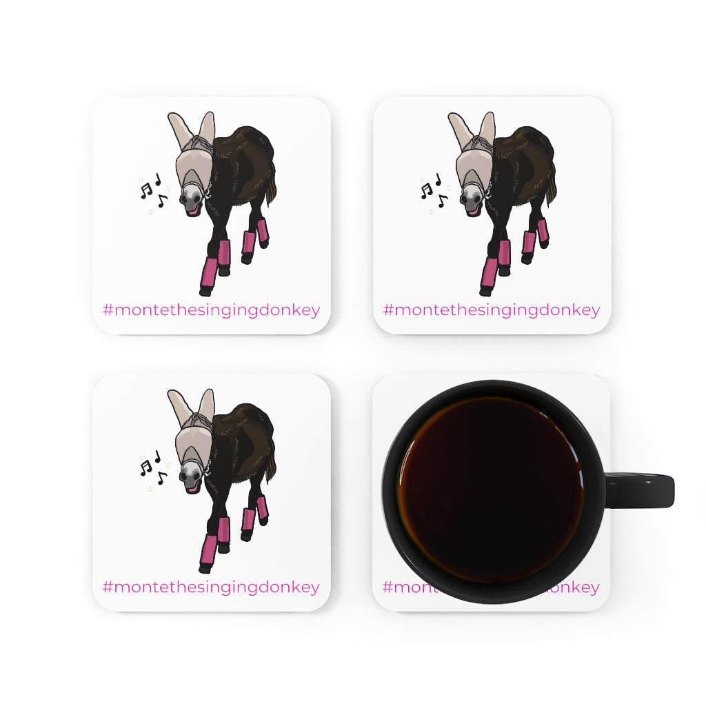Monte the Singing Donkey Fly Gear Corkwood Coaster Set