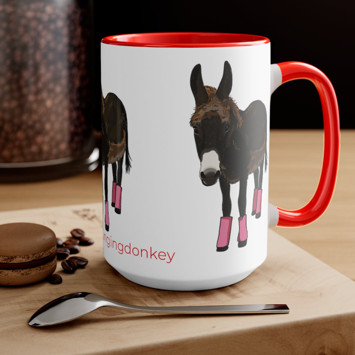 Mornings with Monte the Singing Donkey Summer Haircut Two-Tone Mugs, 15oz