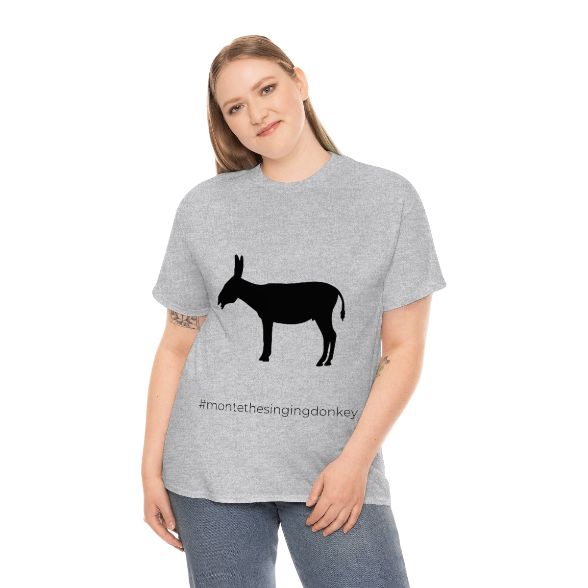 Monte the Singing Donkey Unisex Braying Silhouette Heavy Cotton Tee (S-5X)