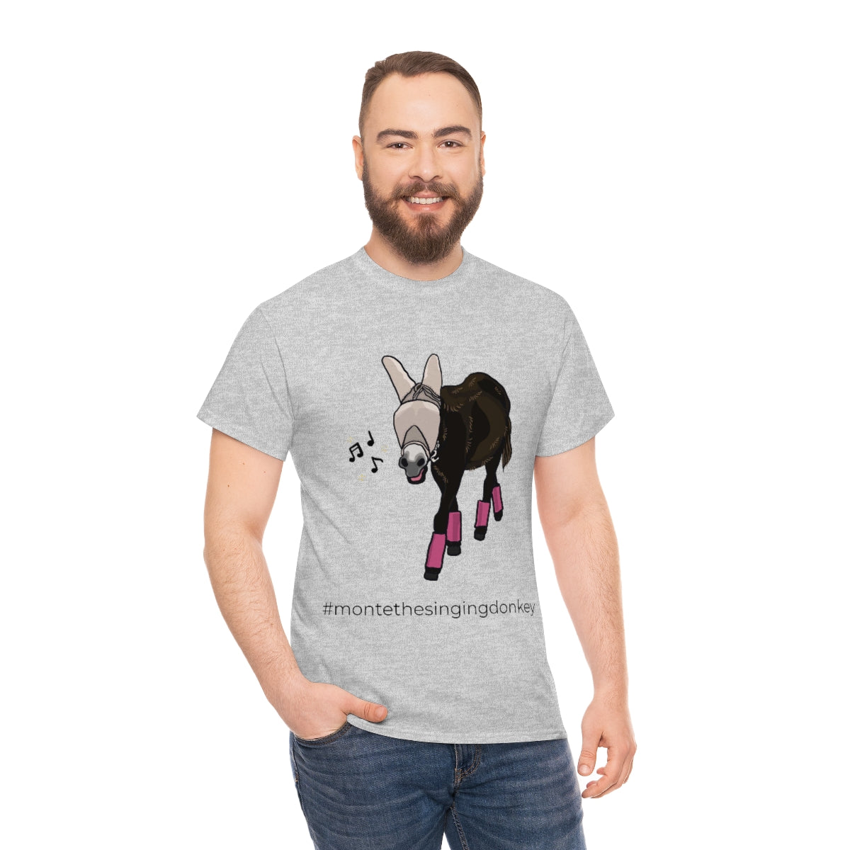 Monte the Singing Donkey Fly Gear Unisex Heavy Cotton Tee (S-5X)