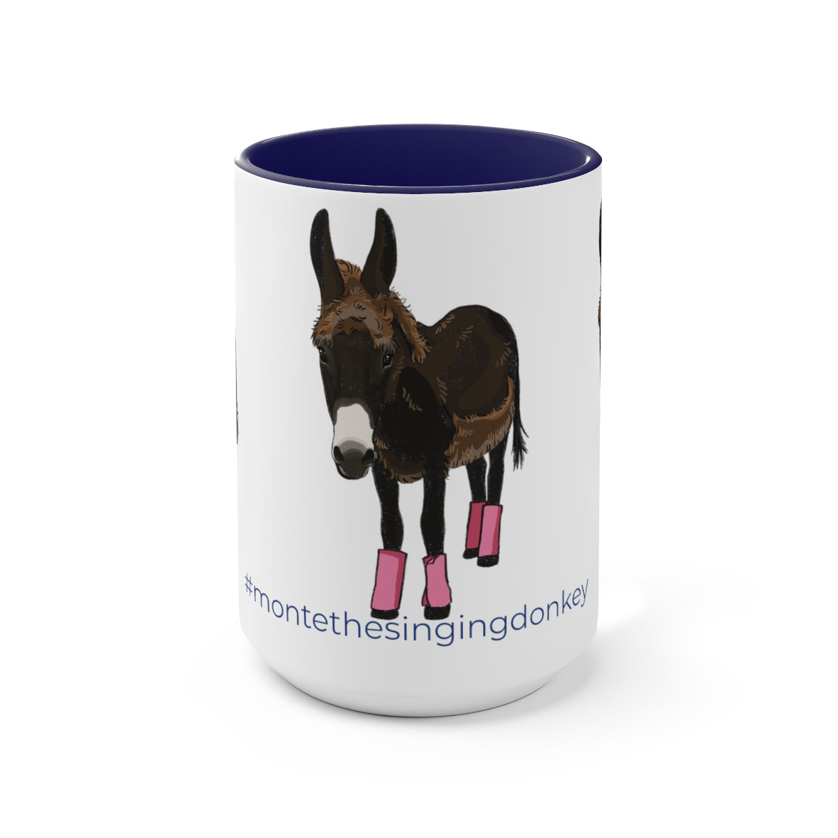 Mornings with Monte the Singing Donkey Summer Haircut Two-Tone Mugs, 15oz