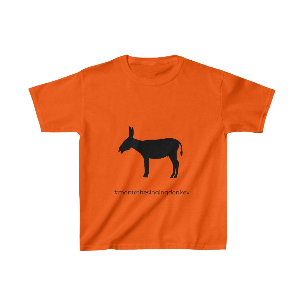 Monte the Singing Donkey Braying Silhouette Kids Heavy Cotton™ Tee (XS - XL)