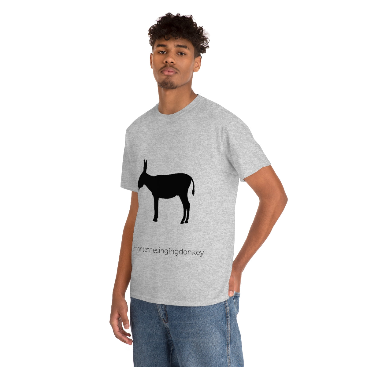 Monte the Singing Donkey Unisex Braying Silhouette Heavy Cotton Tee (S-5X)