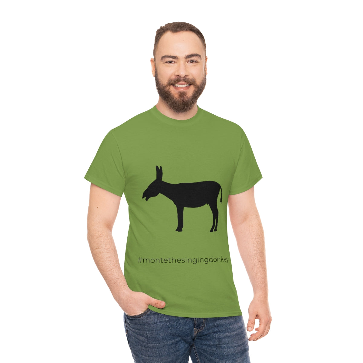 Monte the Singing Donkey Unisex Braying Silhouette Heavy Cotton Tee (S-5X)