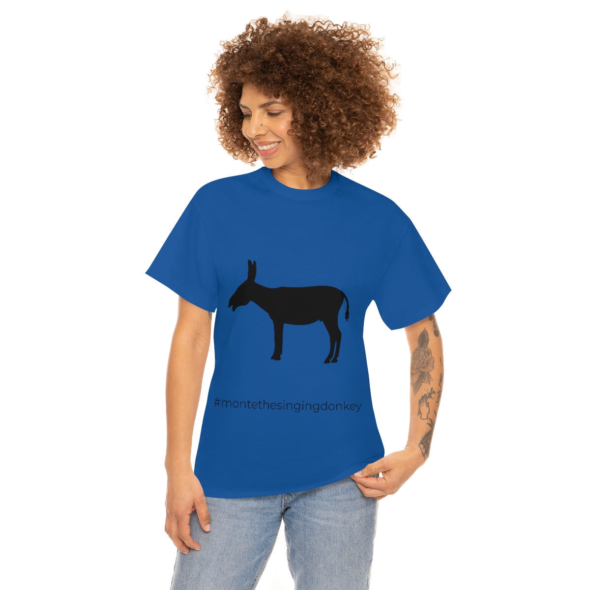 Monte the Singing Donkey Unisex Braying Silhouette Heavy Cotton Tee (S-5X)