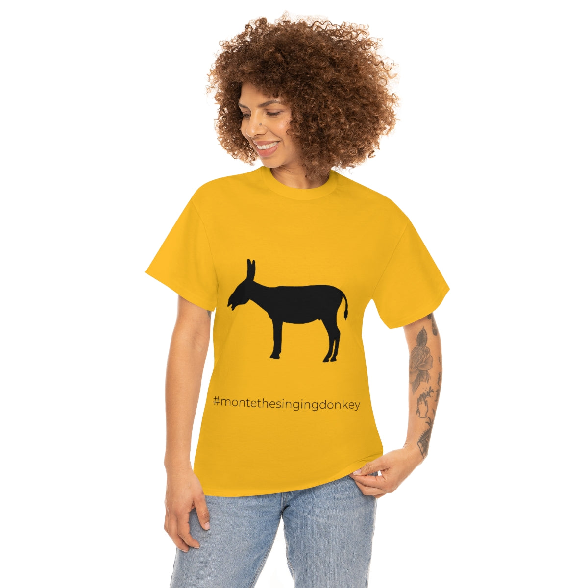 Monte the Singing Donkey Unisex Braying Silhouette Heavy Cotton Tee (S-5X)