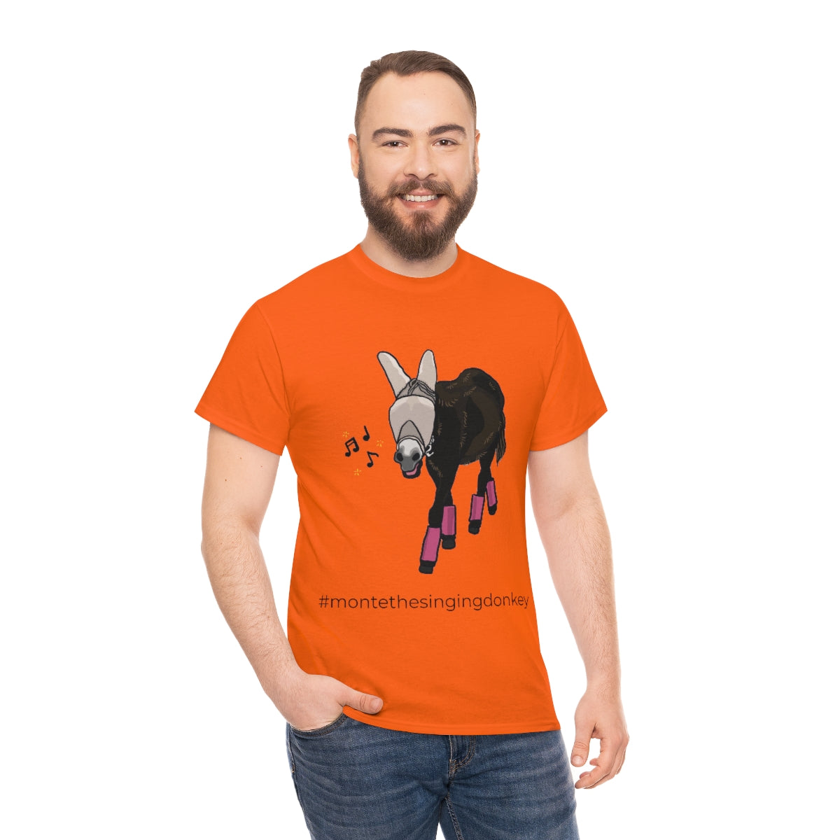 Monte the Singing Donkey Fly Gear Unisex Heavy Cotton Tee (S-5X)