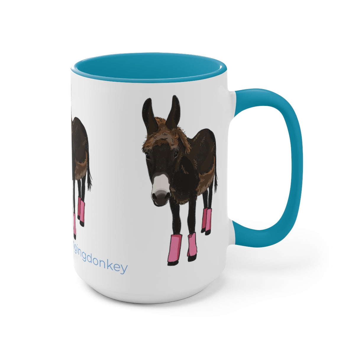 Mornings with Monte the Singing Donkey Summer Haircut Two-Tone Mugs, 15oz