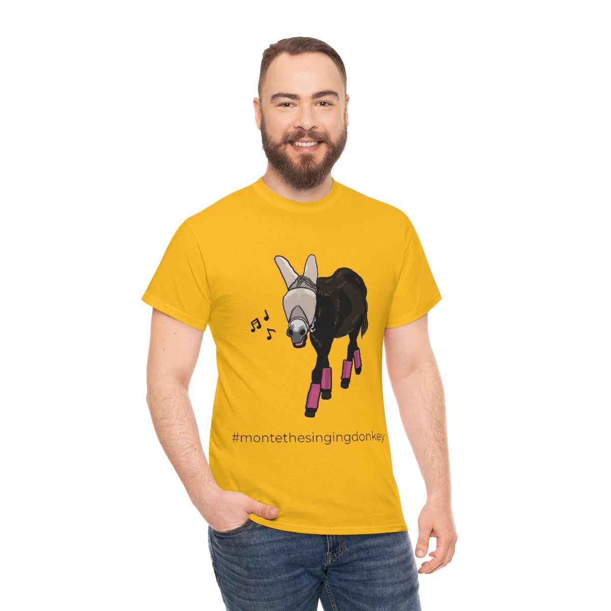 Monte the Singing Donkey Fly Gear Unisex Heavy Cotton Tee (S-5X)
