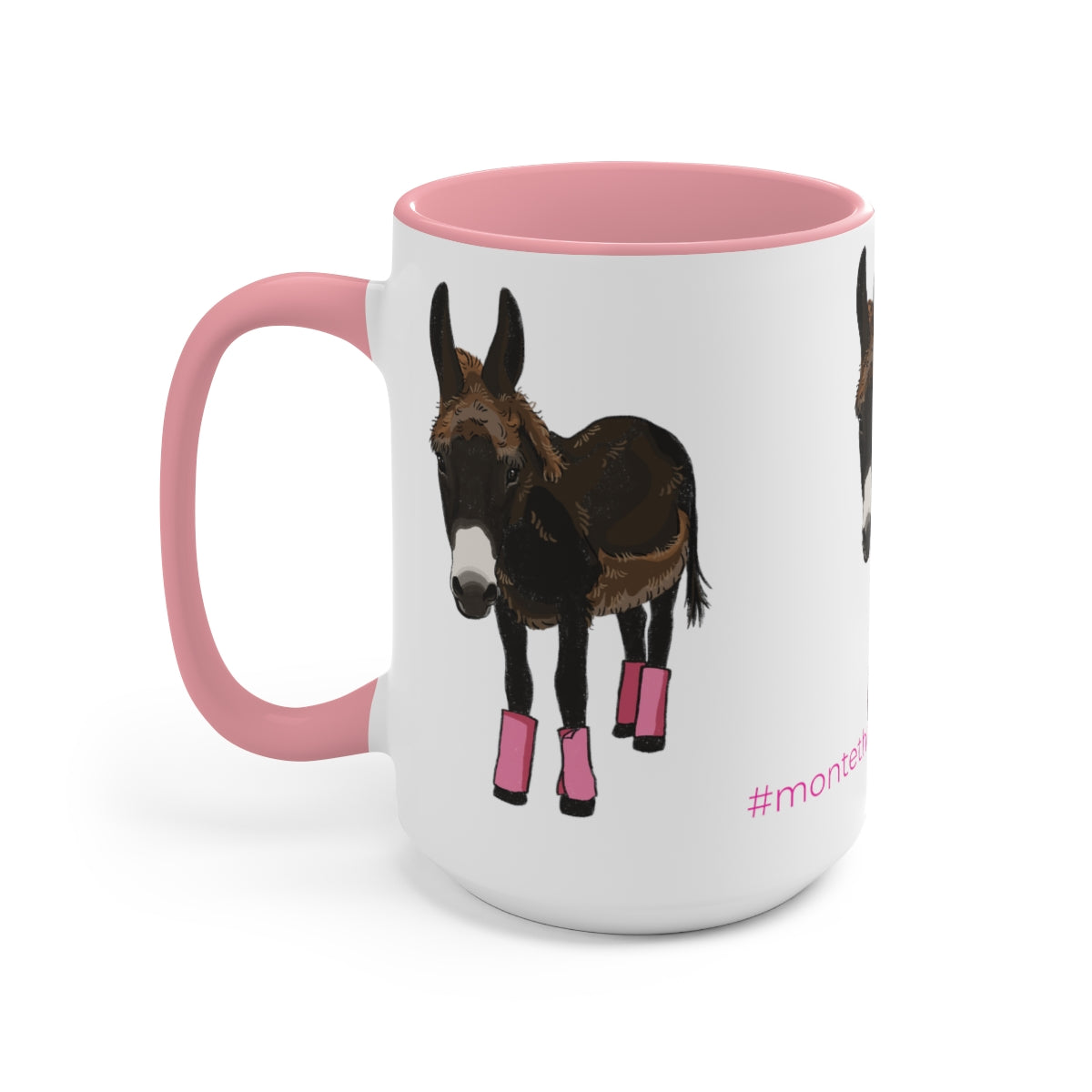Mornings with Monte the Singing Donkey Summer Haircut Two-Tone Mugs, 15oz