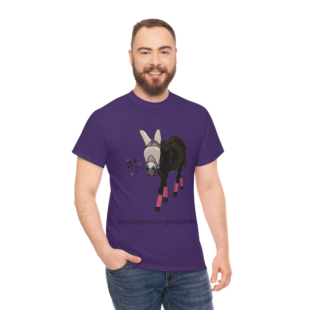 Monte the Singing Donkey Fly Gear Unisex Heavy Cotton Tee (S-5X)
