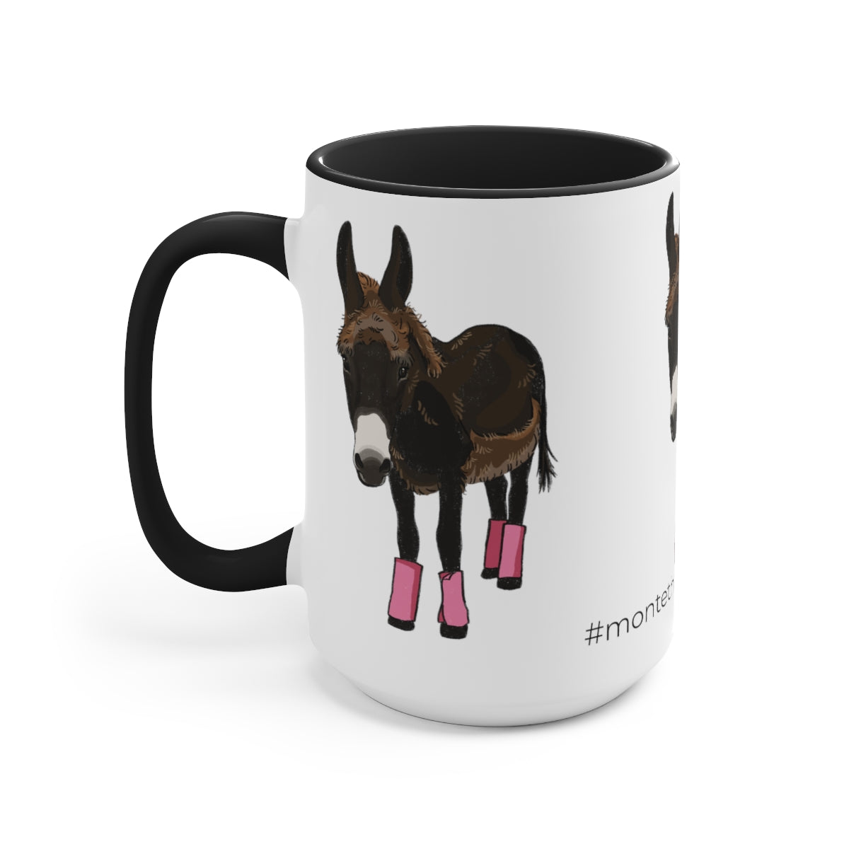 Mornings with Monte the Singing Donkey Summer Haircut Two-Tone Mugs, 15oz