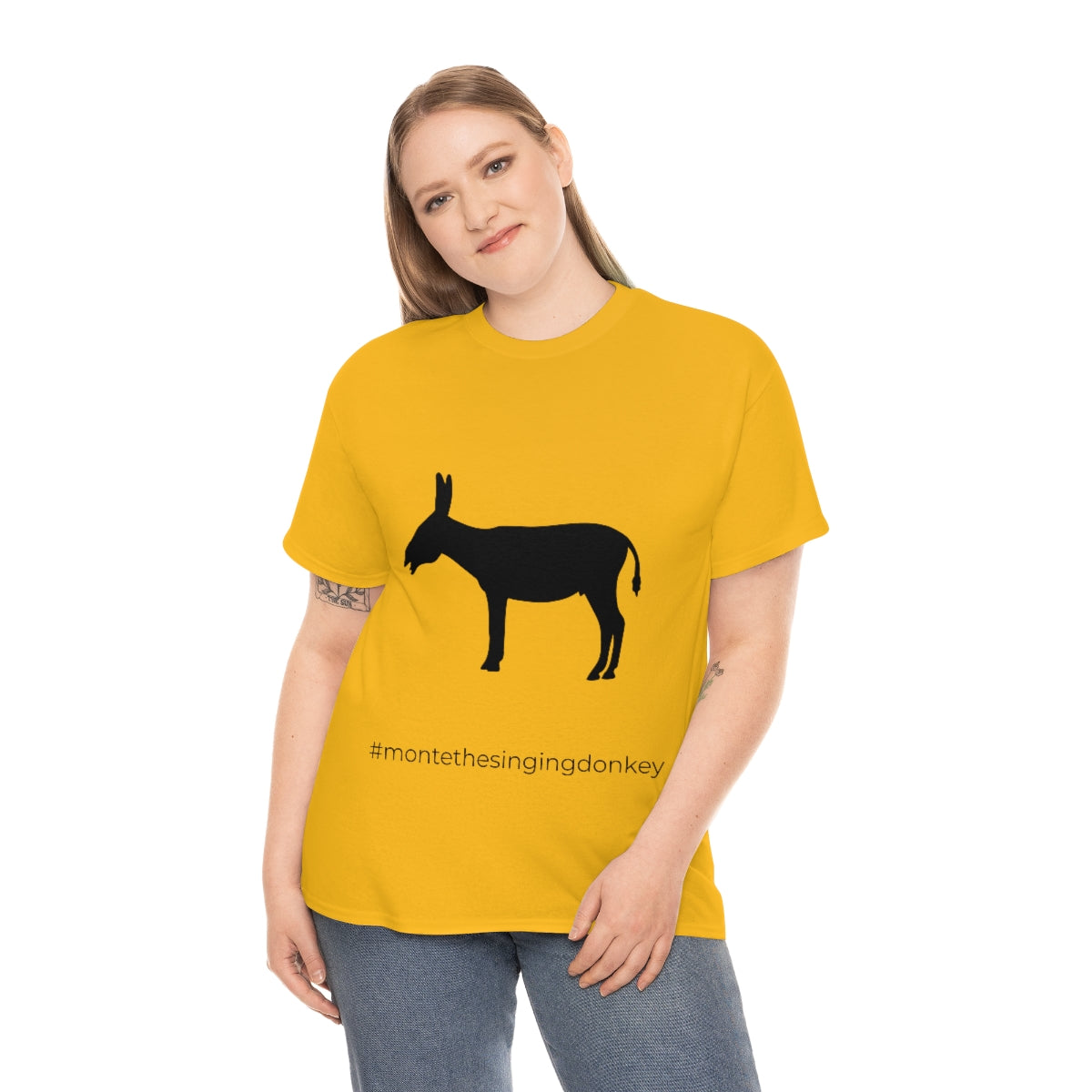 Monte the Singing Donkey Unisex Braying Silhouette Heavy Cotton Tee (S-5X)