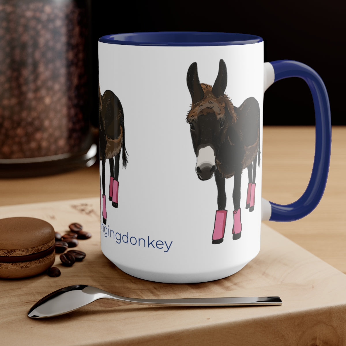 Mornings with Monte the Singing Donkey Summer Haircut Two-Tone Mugs, 15oz