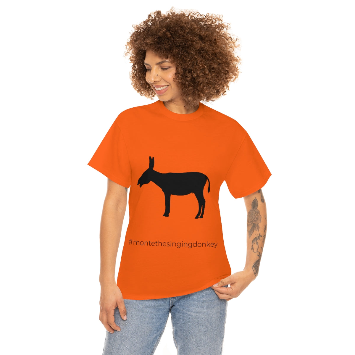 Monte the Singing Donkey Unisex Braying Silhouette Heavy Cotton Tee (S-5X)