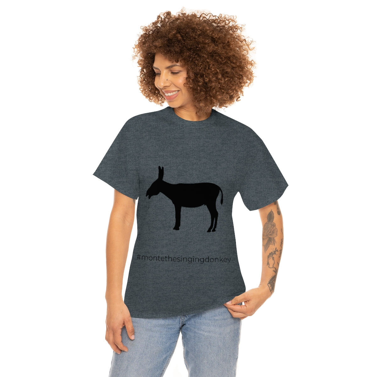 Monte the Singing Donkey Unisex Braying Silhouette Heavy Cotton Tee (S-5X)