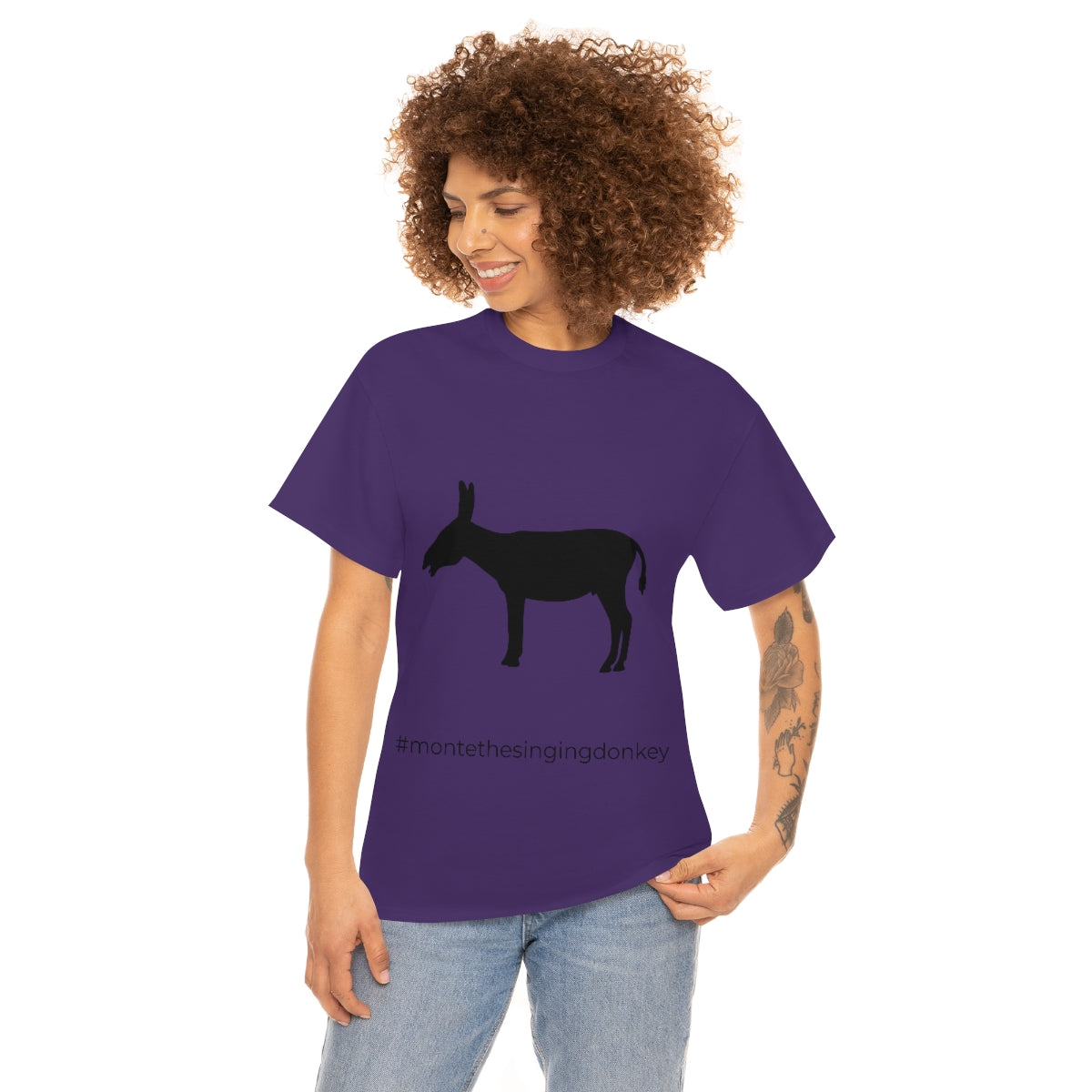 Monte the Singing Donkey Unisex Braying Silhouette Heavy Cotton Tee (S-5X)