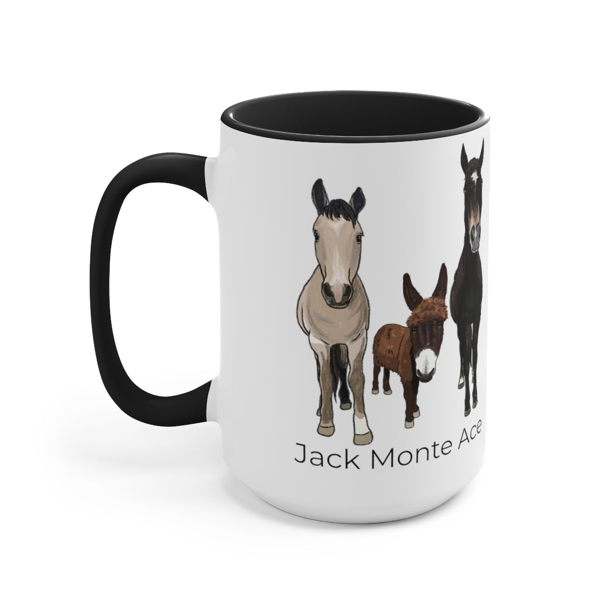 Mornings with Monte the Singing Donkey and The Brudders Two-Tone Mugs, 15oz