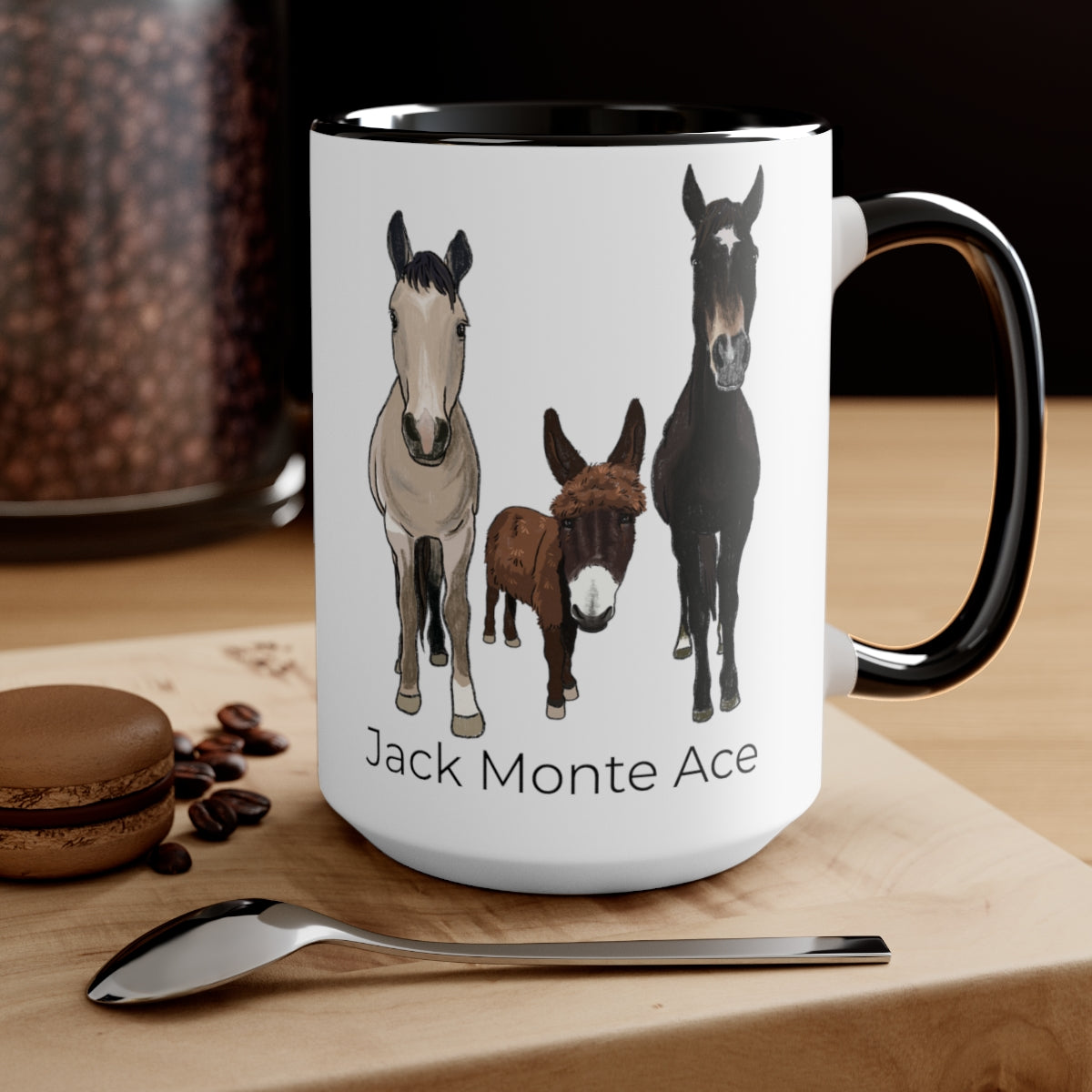 Mornings with Monte the Singing Donkey and The Brudders Two-Tone Mugs, 15oz