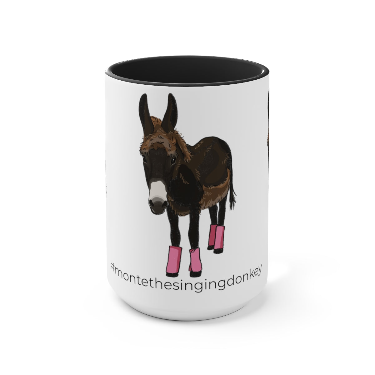 Mornings with Monte the Singing Donkey Summer Haircut Two-Tone Mugs, 15oz