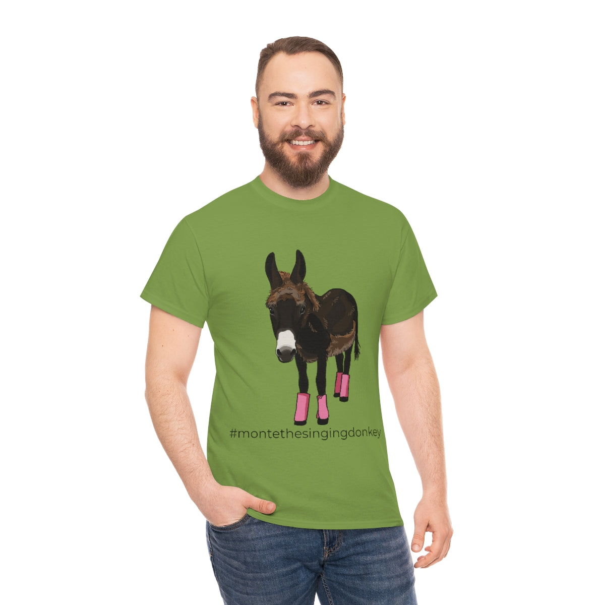 Monte the Singing Donkey Fly Gear Unisex Heavy Cotton Tee (S-5X)