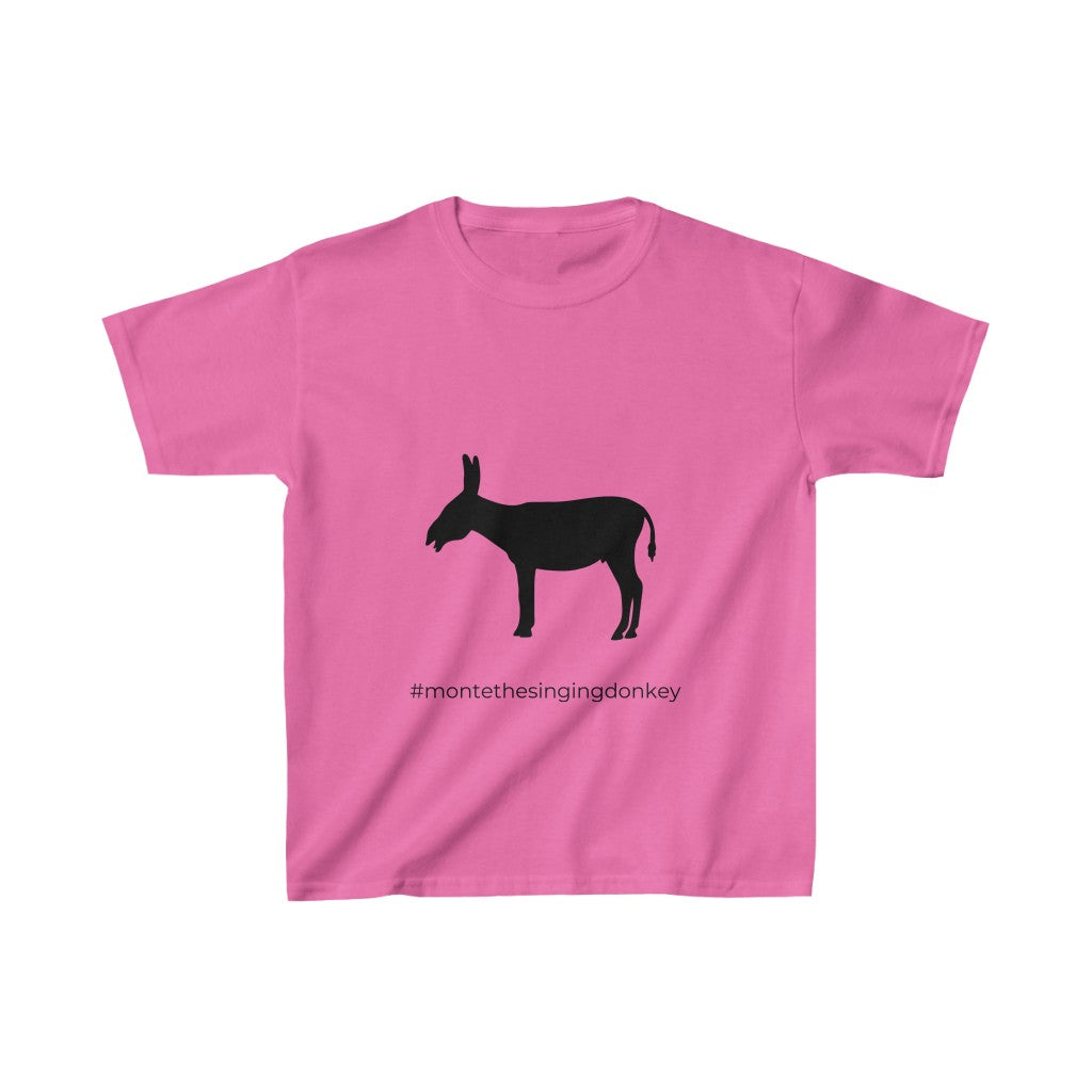 Monte the Singing Donkey Braying Silhouette Kids Heavy Cotton™ Tee (XS - XL)