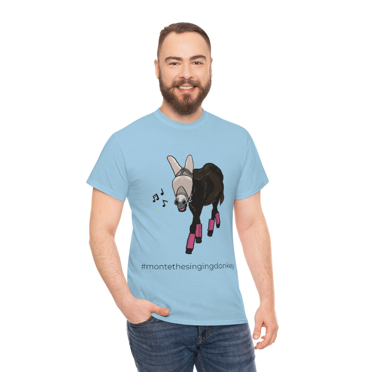Monte the Singing Donkey Fly Gear Unisex Heavy Cotton Tee (S-5X)