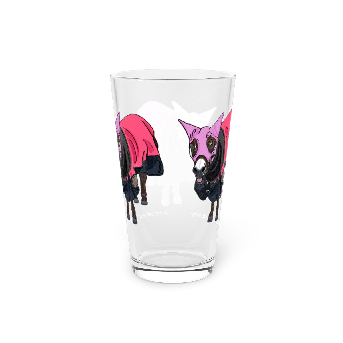Monte the Singing Donkey in His Winter Wear - Pint Glass - 16oz