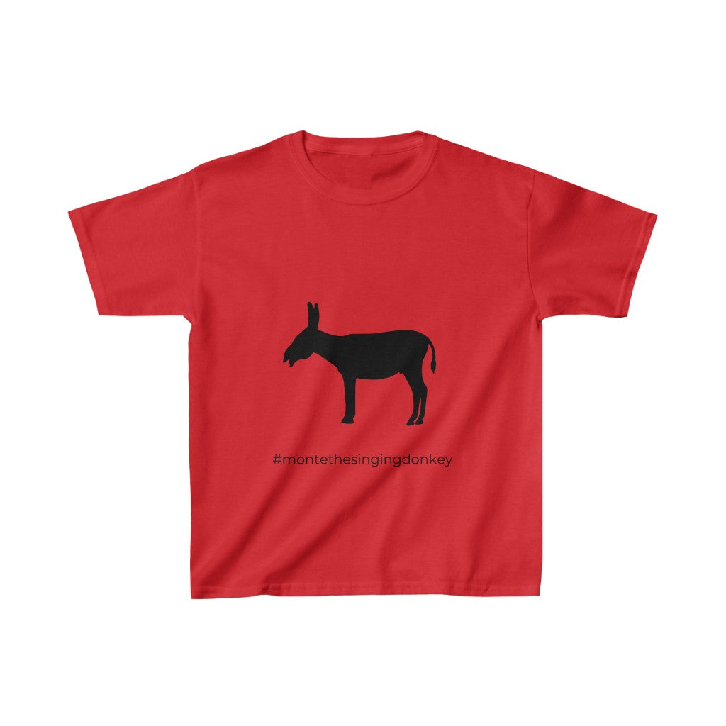 Monte the Singing Donkey Braying Silhouette Kids Heavy Cotton™ Tee (XS - XL)
