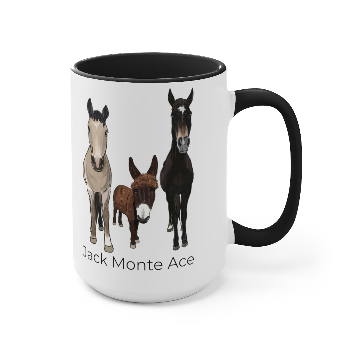 Mornings with Monte the Singing Donkey and The Brudders Two-Tone Mugs, 15oz