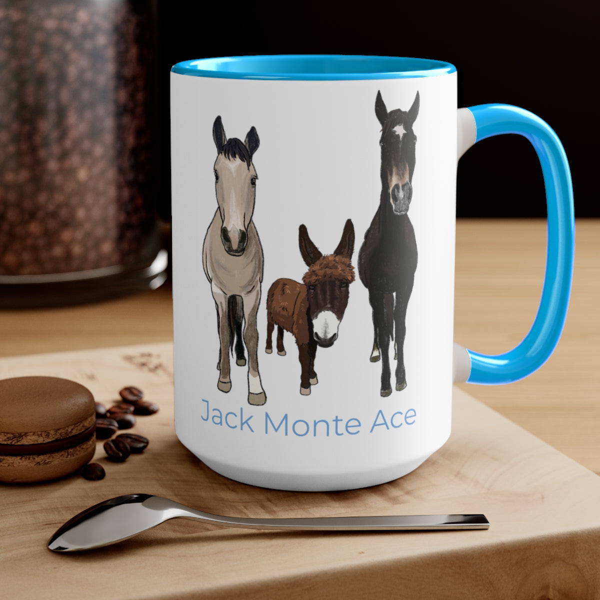 Mornings with Monte the Singing Donkey and The Brudders Two-Tone Mugs, 15oz