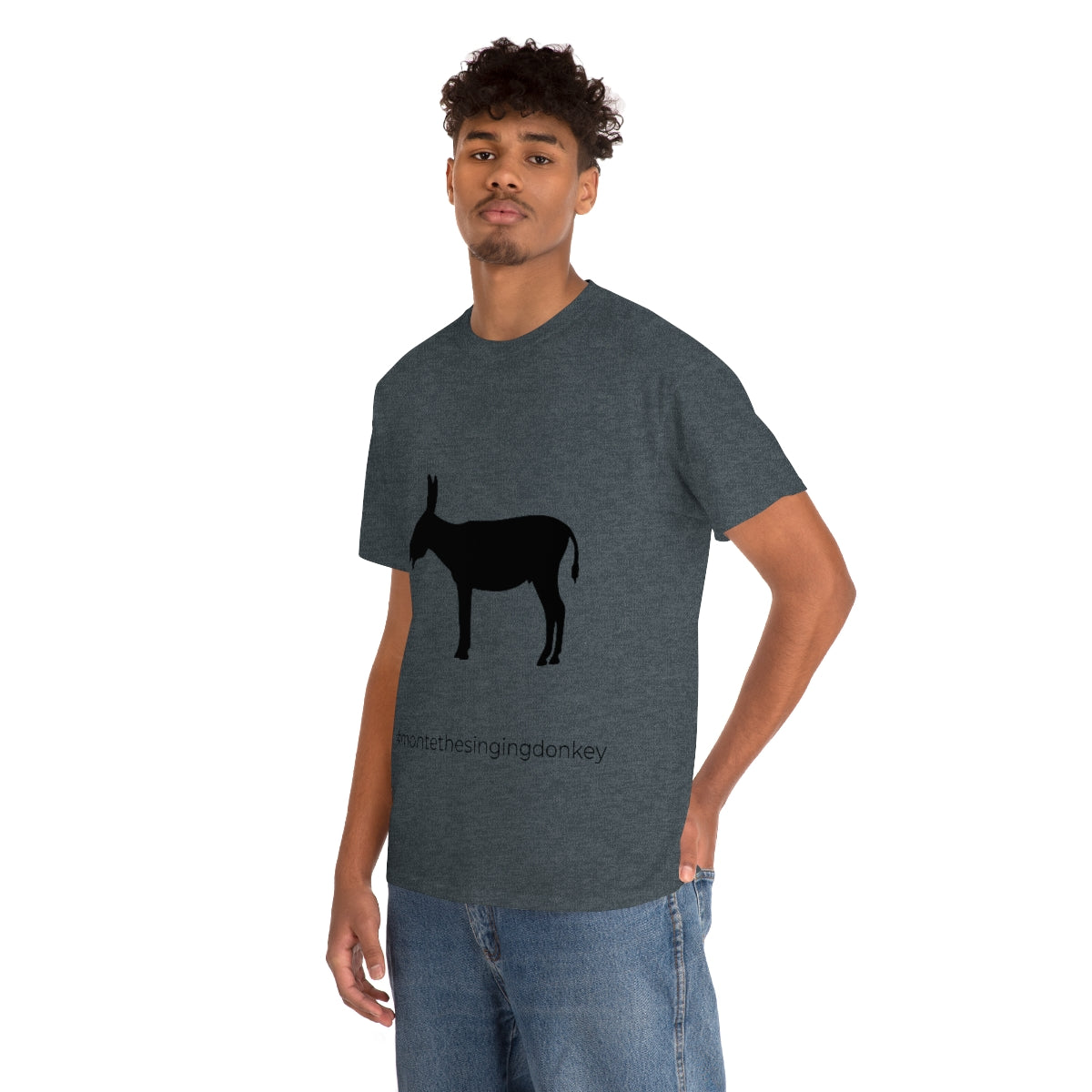 Monte the Singing Donkey Unisex Braying Silhouette Heavy Cotton Tee (S-5X)