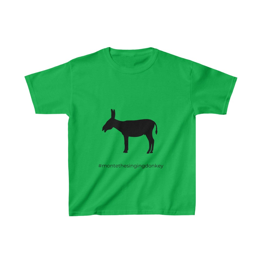 Monte the Singing Donkey Braying Silhouette Kids Heavy Cotton™ Tee (XS - XL)