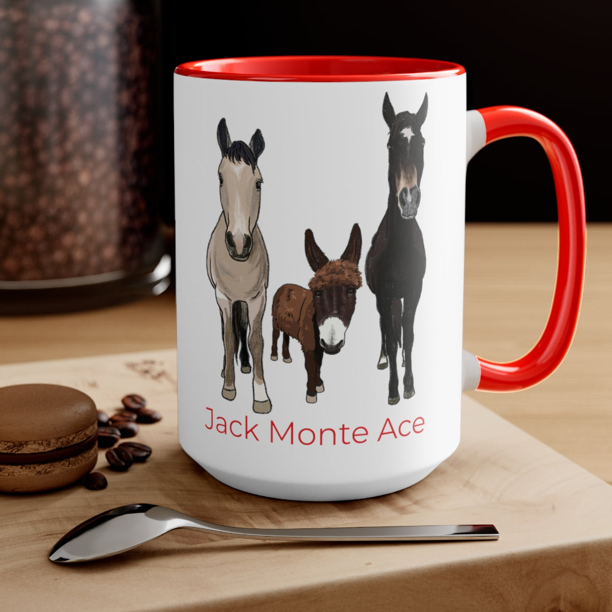 Mornings with Monte the Singing Donkey and The Brudders Two-Tone Mugs, 15oz