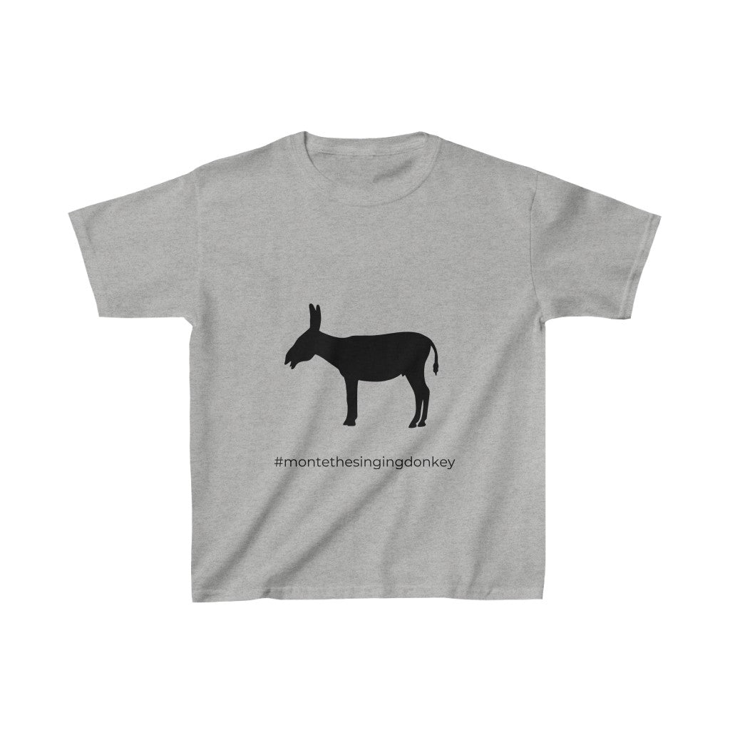 Monte the Singing Donkey Braying Silhouette Kids Heavy Cotton™ Tee (XS - XL)