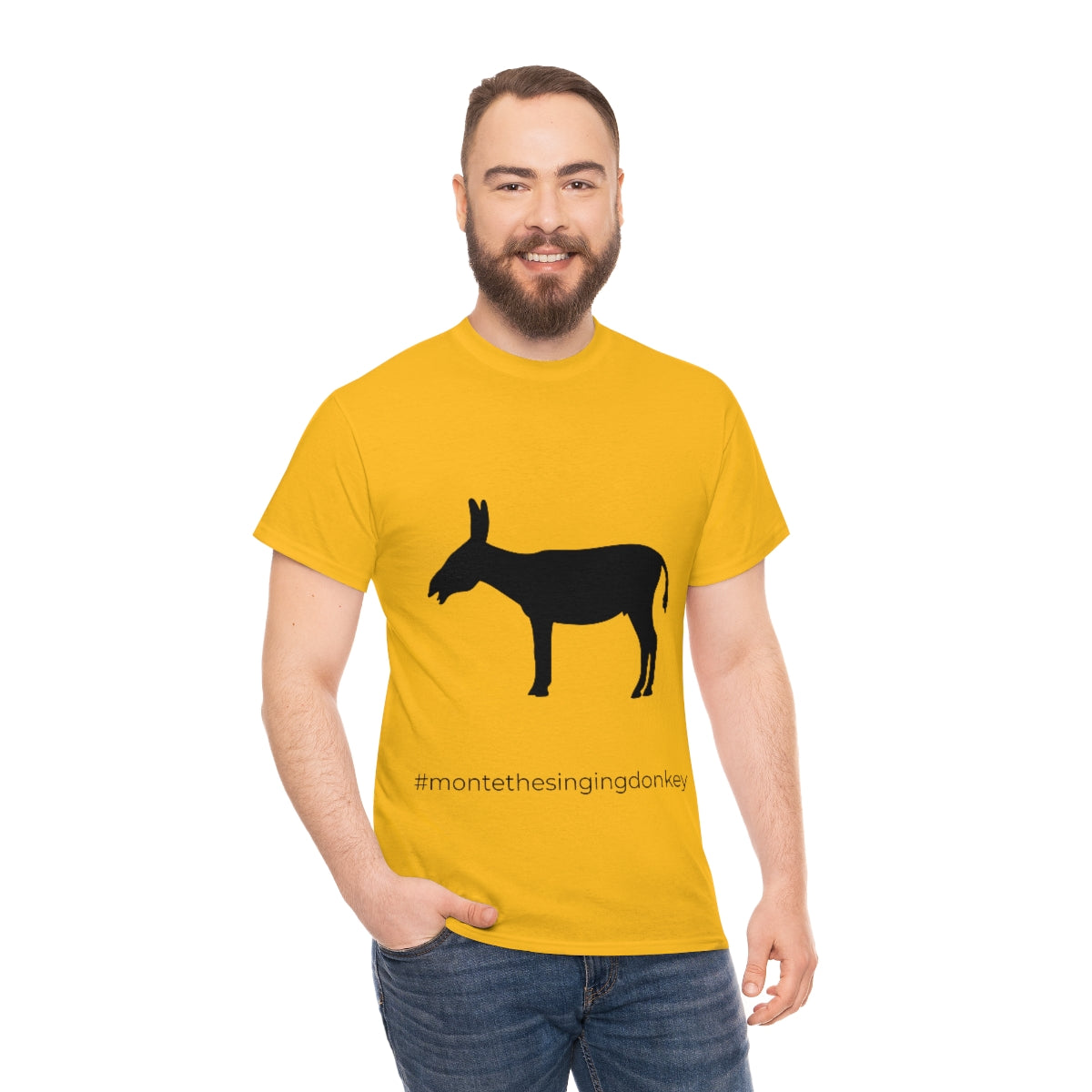 Monte the Singing Donkey Unisex Braying Silhouette Heavy Cotton Tee (S-5X)