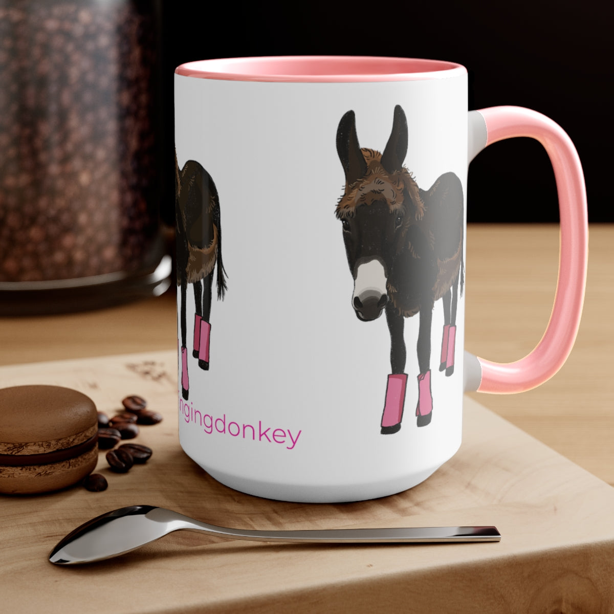 Mornings with Monte the Singing Donkey Summer Haircut Two-Tone Mugs, 15oz