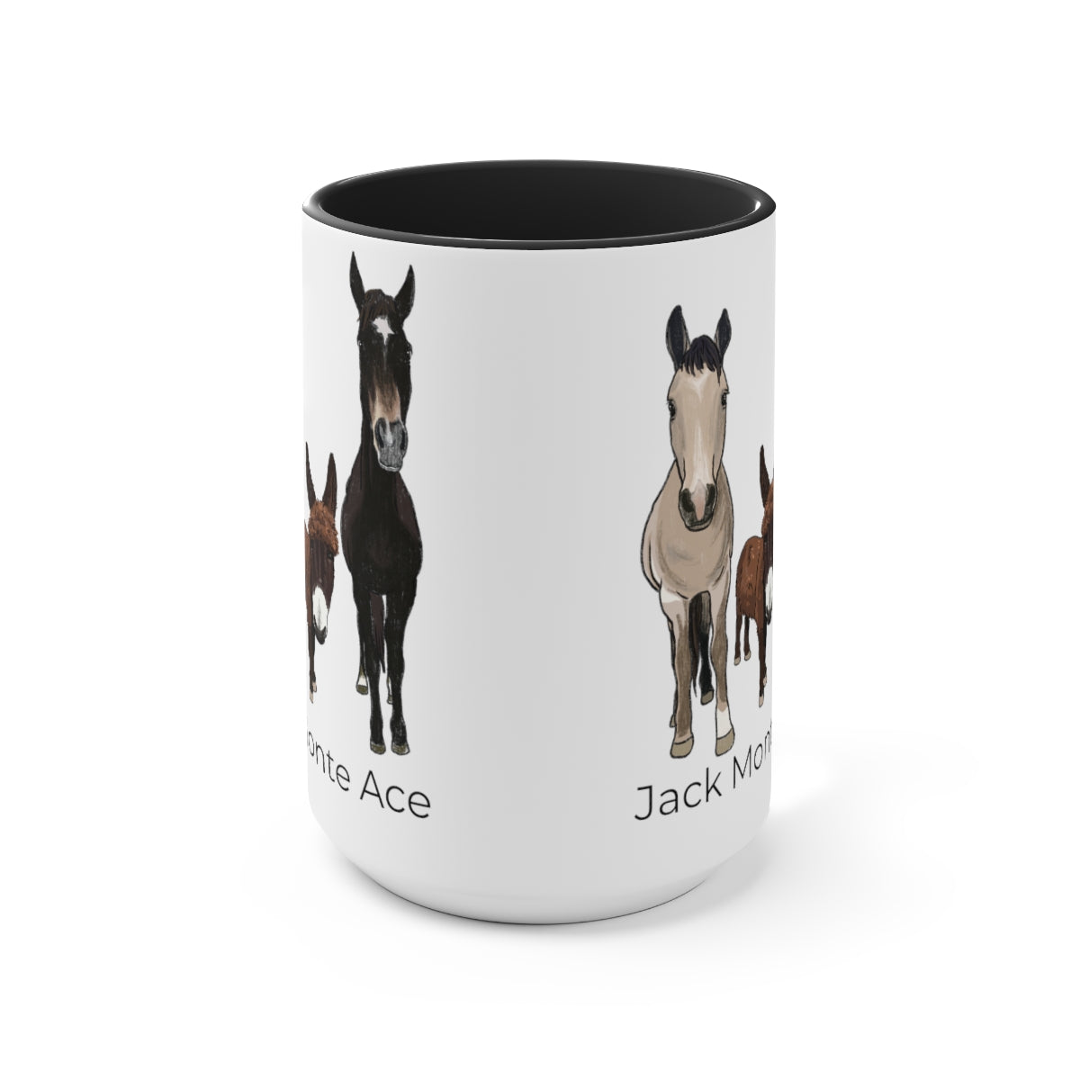 Mornings with Monte the Singing Donkey and The Brudders Two-Tone Mugs, 15oz