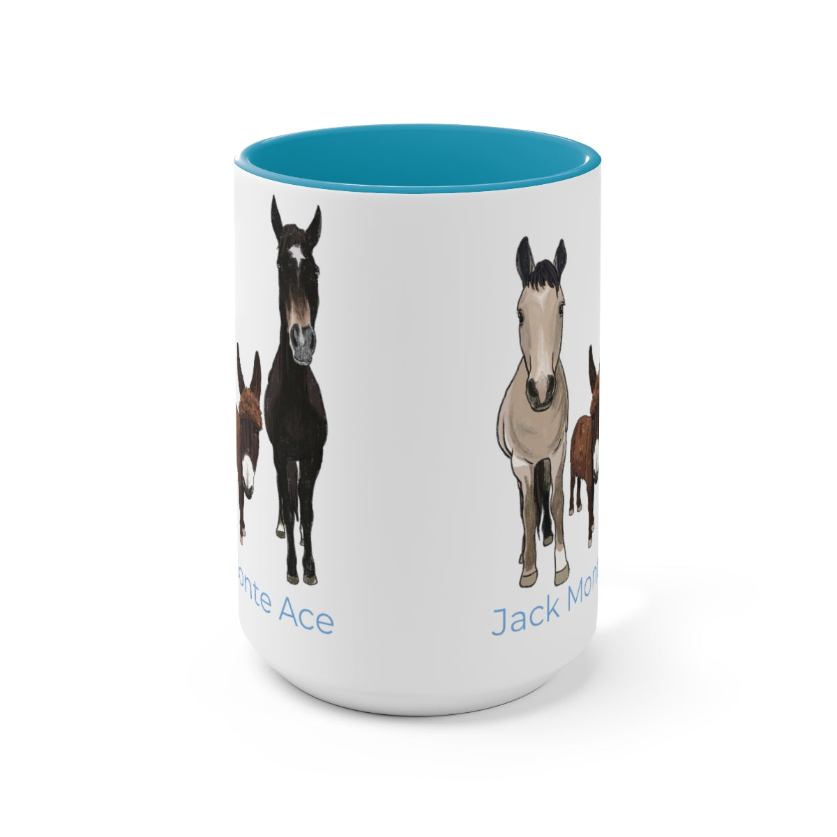 Mornings with Monte the Singing Donkey and The Brudders Two-Tone Mugs, 15oz