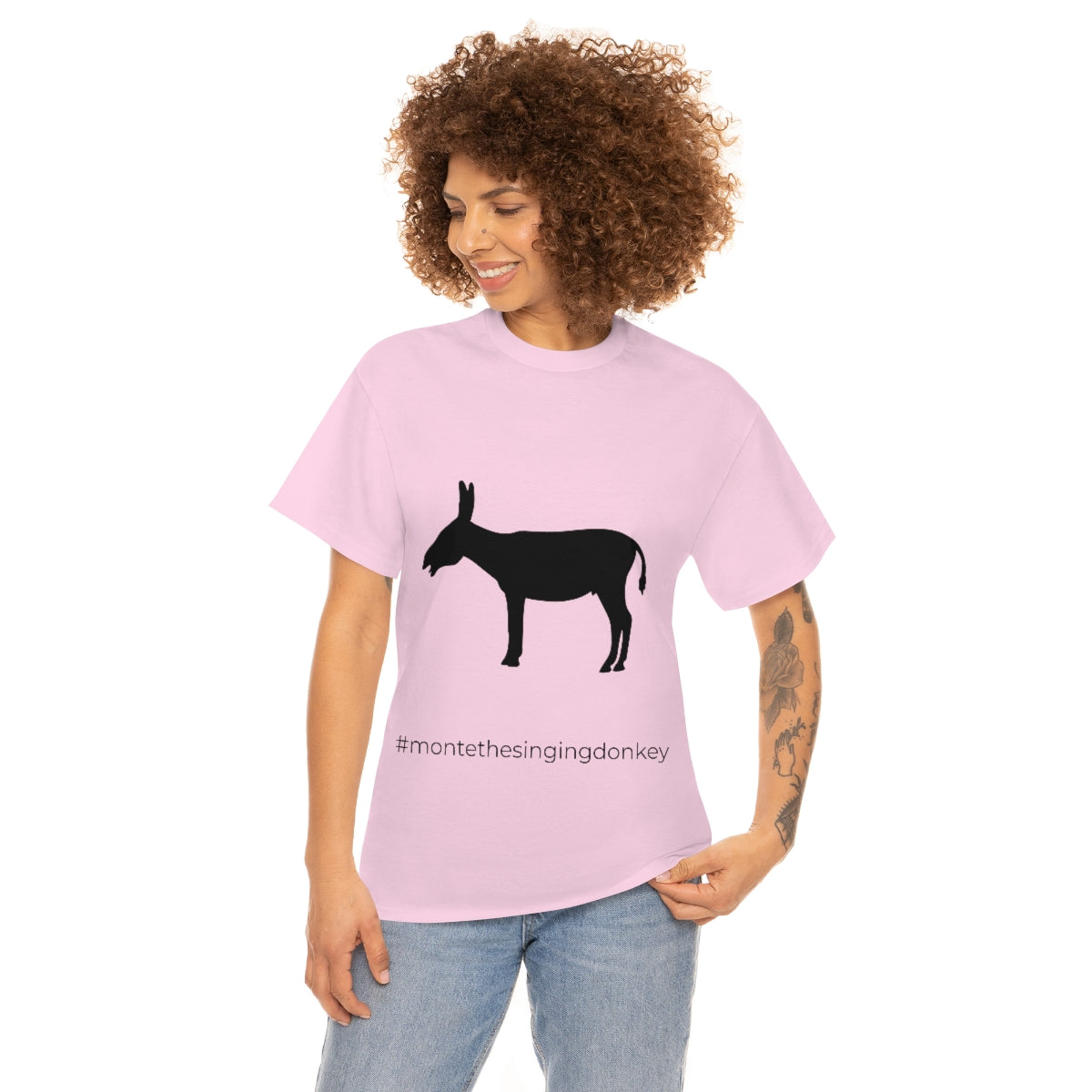 Monte the Singing Donkey Unisex Braying Silhouette Heavy Cotton Tee (S-5X)