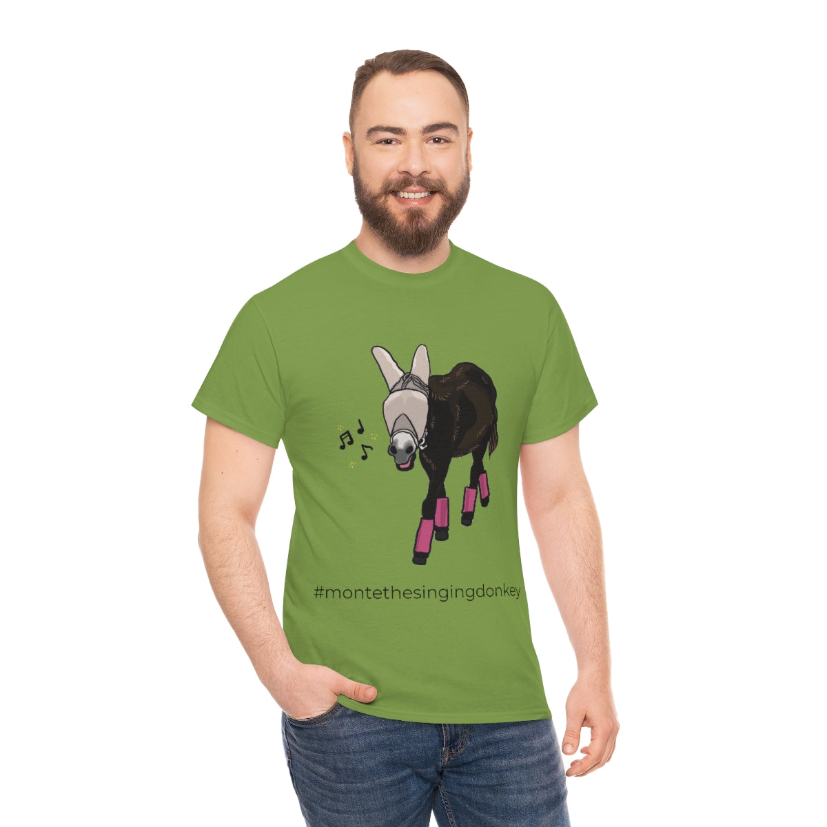 Monte the Singing Donkey Fly Gear Unisex Heavy Cotton Tee (S-5X)
