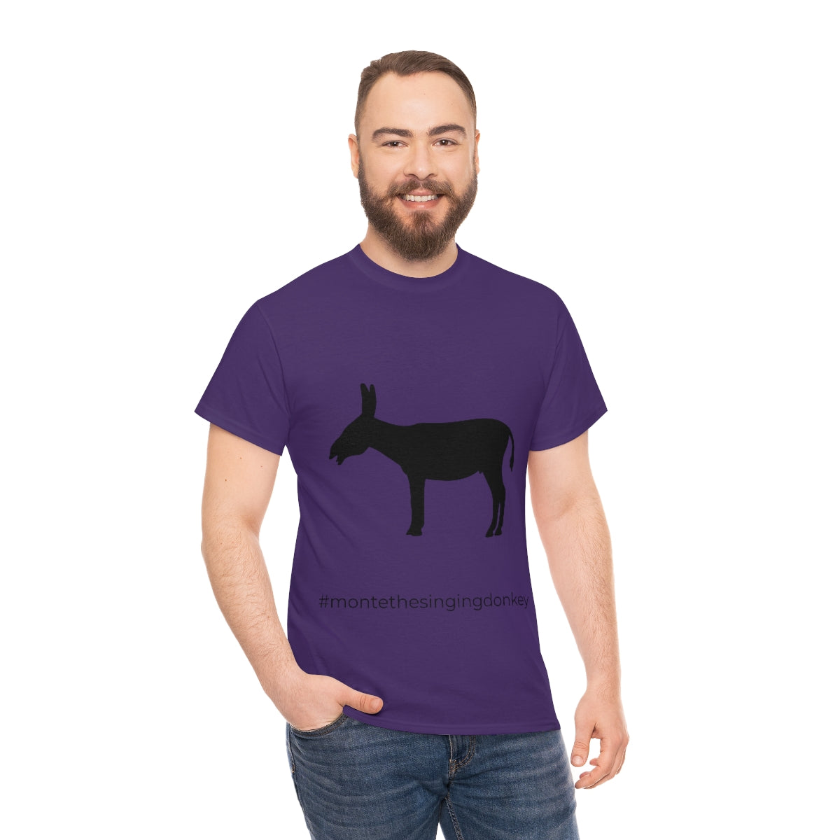 Monte the Singing Donkey Unisex Braying Silhouette Heavy Cotton Tee (S-5X)