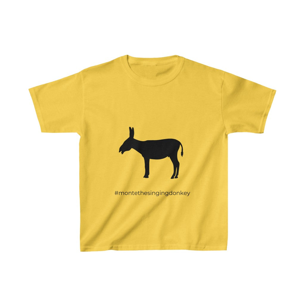 Monte the Singing Donkey Braying Silhouette Kids Heavy Cotton™ Tee (XS - XL)