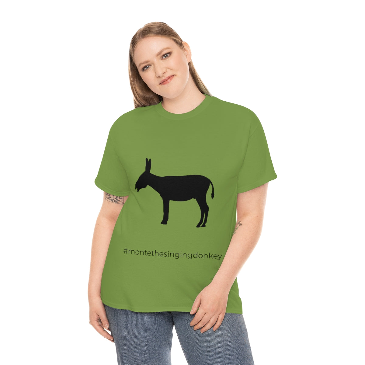 Monte the Singing Donkey Unisex Braying Silhouette Heavy Cotton Tee (S-5X)