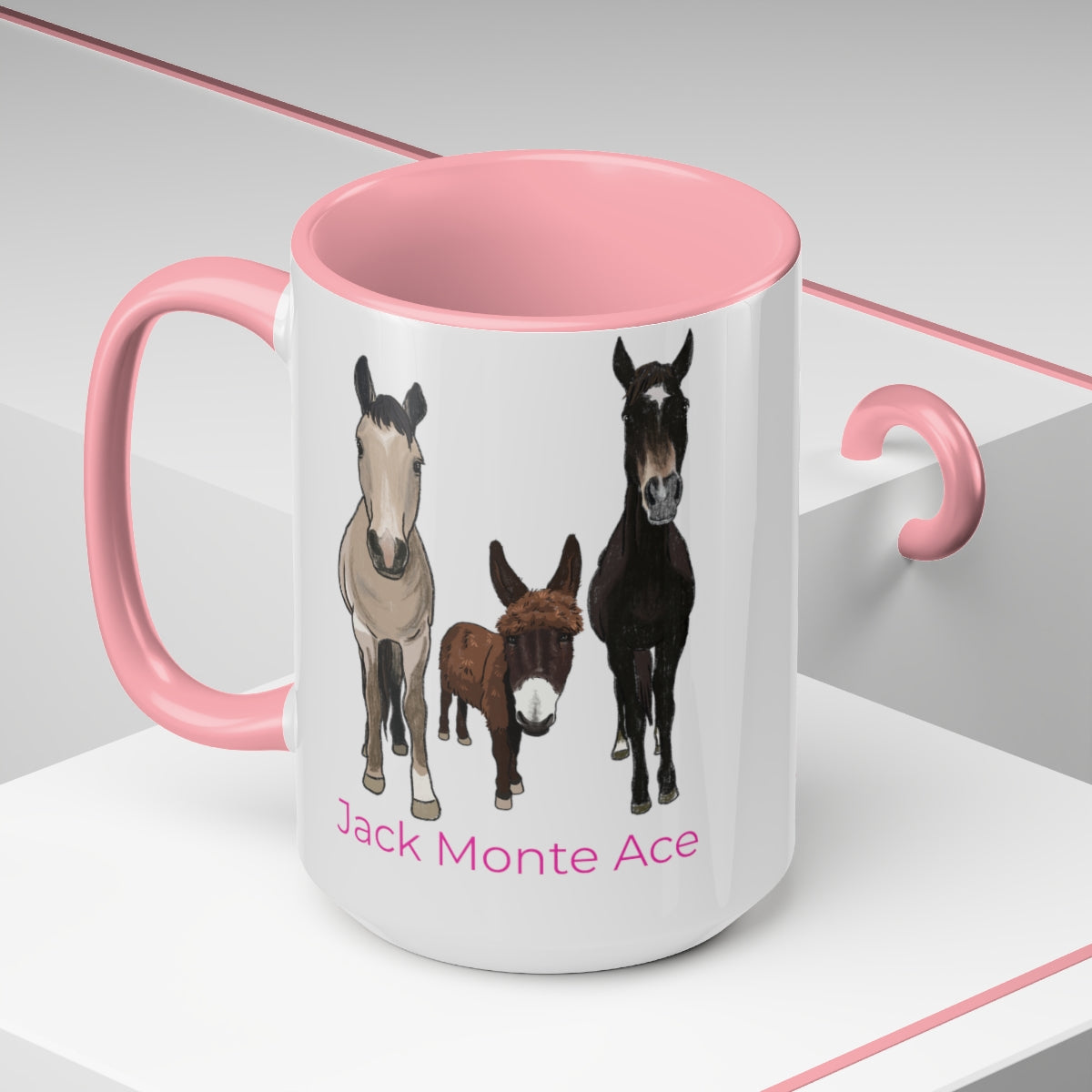 Mornings with Monte the Singing Donkey and The Brudders Two-Tone Mugs, 15oz