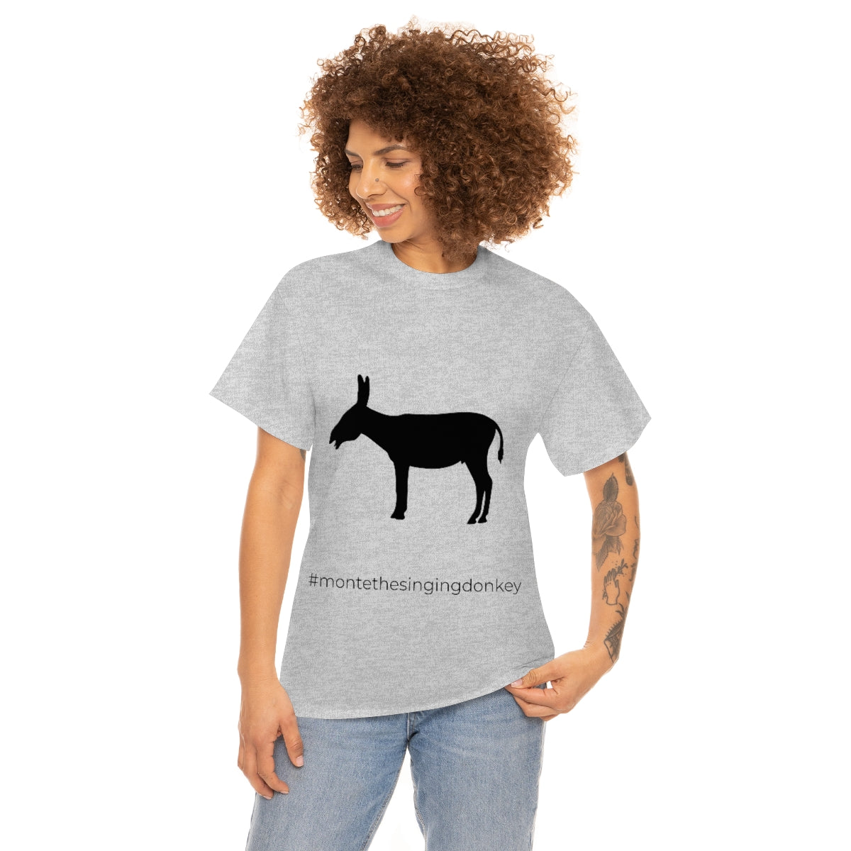 Monte the Singing Donkey Unisex Braying Silhouette Heavy Cotton Tee (S-5X)