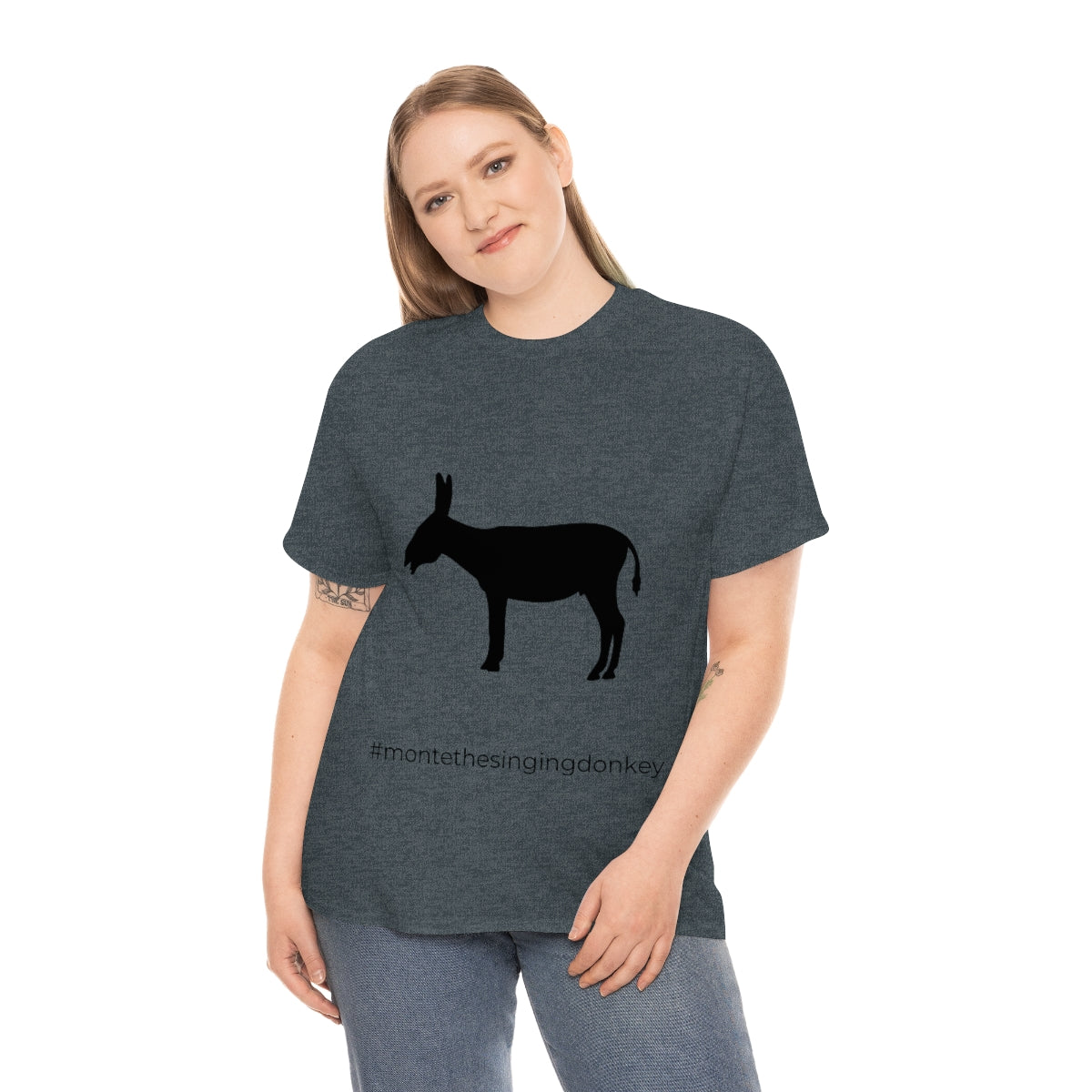 Monte the Singing Donkey Unisex Braying Silhouette Heavy Cotton Tee (S-5X)