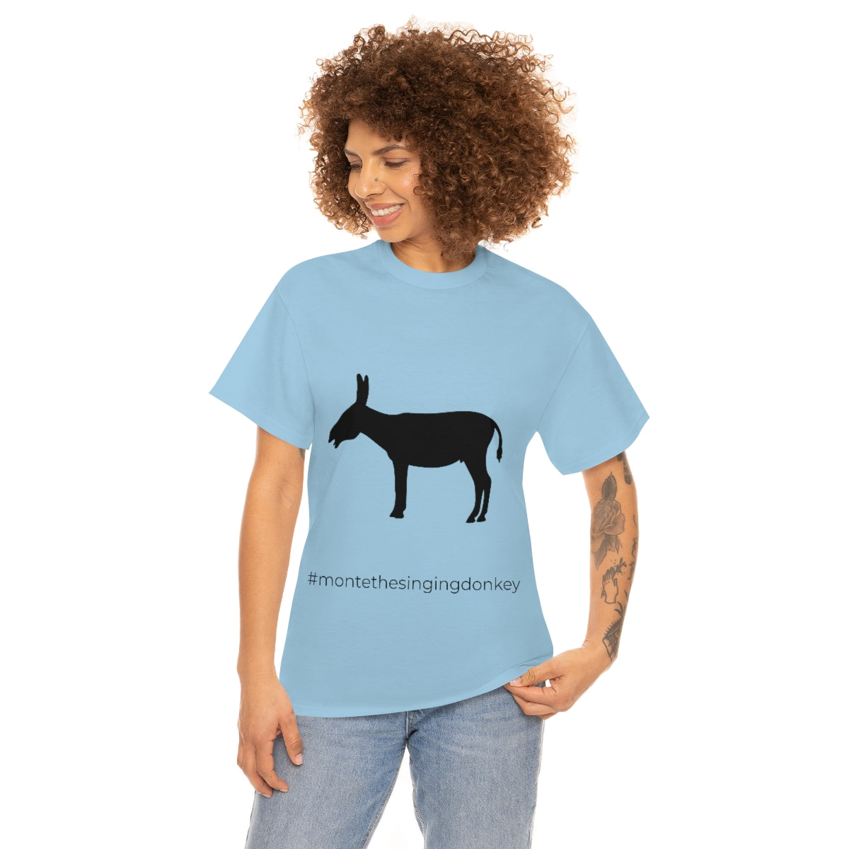 Monte the Singing Donkey Unisex Braying Silhouette Heavy Cotton Tee (S-5X)