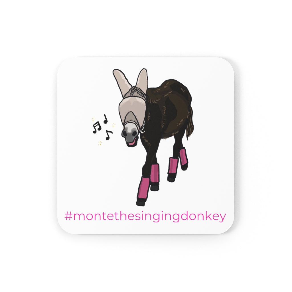 Monte the Singing Donkey Fly Gear Corkwood Coaster Set